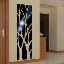 3D Akrilinis Laimės Medžio Veidrodinis Sienos Lipdukas Svetainei, Restoranui, Prieškambariui ir TV Fonui Dekoravimui Custom juoda