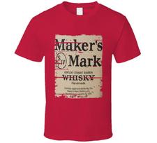 Maker's Mark viskio burbono alkoholio gėrimo dovana sendinto stiliaus marškinėliai 4XL