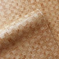 Kinų stiliaus bambuko kilimėlio rašto lipni tapetai Retro stiliaus restorano ir darbo kambario imitacijos bambuko pinti PVC tapetai 45X200CM geltona