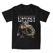 Call of Duty Ghost MW2 Marškinėliai Vyriški Moteriški Drabužiai Apvalia Kaklo Trumpomis Rankovėmis Viršutinė Dalies Madingi Gatvės Stiliaus Laisvalaikio Medvilniniai Vasaros Per dydį T-shirt S juoda