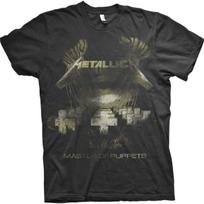 Metallica vyriški marškinėliai Master of Puppets, sendinti, prigludę, juodi S juoda