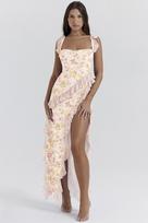 Summer new French suspender fungus edge design sense Spice girl split long dress dress women S juoda