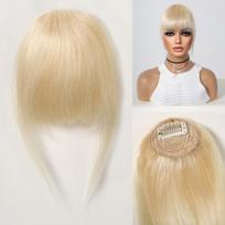 HAIRCUBE Šviesiai blondinai žmogaus plaukų kirpčiukai Bukai kirpti natūralūs plaukai kirpčiukai su kutais plaukų gabalėliai virš galvos, plaukų priauginimas moterims Afro