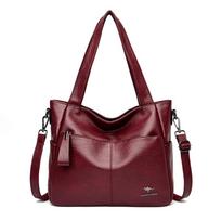 Kokybiškos moteriškos odinės viršutinės rankenos rankinės, moteriškos pečių maišelis Tote Shopper Bag Bolsa Feminina prabangios dizainerio rankinės moterims bordinė
