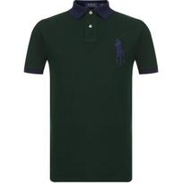Polo Ralph Lauren Big Pony Siuvinėtas Tiesaus Kirpimo Laisvalaikio Trumpomis Rankovėmis Polo Marškinėlis Vyriški Viršutiniai Drabužiai Žalias 710752866-005 S