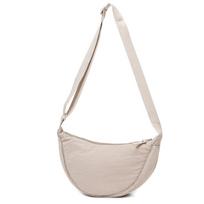 Women's Nylon Crossbody Dumpling Bag - Stylish Shoulder Bag for Students smėlis