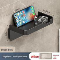 Prie sienos montuojamas popierinių rankšluosčių laikiklis be gręžimo, skirtas naudoti buityje single-layer mobile phone holder juoda