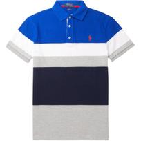 Polo Ralph Lauren Mažas arkliuko logotipas Siuvinėtas spalvų blokų trumpomis rankovėmis Polo marškinėliai Vyriški Polo marškinėliai Mėlynas pilkas 710780947-002 S