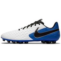 Nike Tiempo Legend 8 Academy AG futbolo bateliai, balti, mėlyni, patogūs ir universalūs, universalūs, vyriški, su baltu, mėlynu atlošu. 39