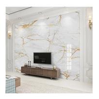 Dydis Sieninis paveikslas Modernus Baltas Marmuras Tapetai Auksinė Linija Sienų Tapyba Svetainė TV Sofa Miegamasis Namų Dekoras Sieninis paveikslas 200 cm(W) x 140 cm(H)
