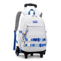 Mokyklinė rankinė su ritininiu mokiniu kuprinė 6 ratai (31*19*48CM)ZRY5162 31cm*19cm*48cm dramblio kaulas