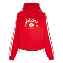 Adidas su gobtuvu bliuzonas Triušio Metas Riboto Leidimo Kinų Naujieji Metai Trumpas Laisvas Megztukas Ilgomis Rankovėmis Moteriškas bliuzonas KH2694 L red