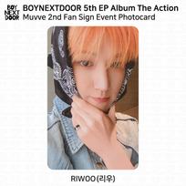 BOYNEXTDOOR 5-asis EP albumas The Action Muvve 2-asis gerbėjų autografų sesijos fotokortelė Riwoo