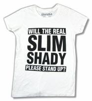 Eminem Real Slim Shady Stand Up Juniors balti Mercch unisex marškinėliai S