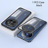 „Realme 12 Pro Plus Case“ aliuminio lydinio metalo rėmo dėklas, skirtas „Realme 12Pro + 5G“ matinis skaidrus buferis, telefono akrilinis galinis dangtelis Realme 12 Pro Plus juoda