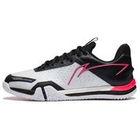 Li Ning Ground Flight SE audinio smūgius sugeriantys kvėpuojantys žemapadžiai badmintono bateliai unisex bateliai juodi ir balti AYZS014-1 35⅔
