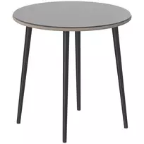 Sodo stalas Plieno serviravimo stalas su plieniniu rėmu, PE rotango apvadu, reguliuojamomis kojelėmis, 4 žmonėms 80 x 80 x 74 cm Pilkas