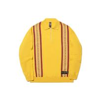 Li Ning X Bruce Lee Collaboration Kung Fu serijos dryžuotas polo ilgomis rankovėmis megztinis Unisex megztinis Ceilono geltonas AMBT239-1 S