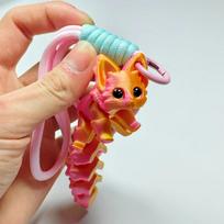 3D Printed Cute Fox Ornament Model with Multiple Joints Movable ,beautiful Eyes, Hanging Rope Room Decoration Accessories Gifts