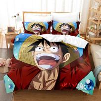 3D patalynės komplektai, vienetiniai „Luffy“ antklodės užvalkalai ir pagalvės užvalkalai, dvi atskiros lovos su didele lova AU single 140x210
