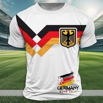Futbolas Vokietijos vėliava lauko vyrų 3D spausdinimo marškinėliai marškinėliai balti trumpomis rankovėmis įtempti kaklo marškinėliai Vasaros pavasario drabužiai S