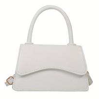 Mini vienspalvė rankinė, paprasta kvadratinė crossbody rankinė, madinga moteriška peties rankinė balta