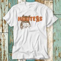230 g/m² 100% medvilnės Hooters pelėda Krūtys Amerika JAV Padavėja Paukštis Marškinėliai Viršus Dizainas Unisex Moterims Vyrams T-shirt Retro Mada Vintage Marškinėliai S812 XXS balta