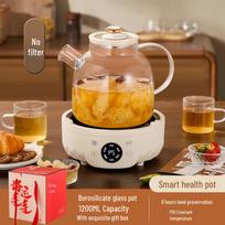 Naujas daugiafunkcis stiklinis virdulys: Arbatinukas, Sveikatos puodas, Biuro arbatinuko dovana Flower Teapot