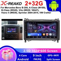 Automobilinis radijas Mercedes Sprinter Benz B200 Vito W639 Viano B klasė W169 W245 W209 Multimedija Carplay Auto Stereo 4 core 2GB+32GB CP
