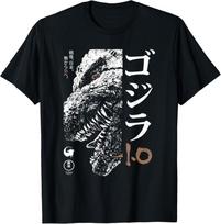 Godzilla Minus One Pusės Veido Juodai Baltas Filmo Plakatas Marškinėliai S