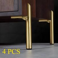4 vnt. Modernios auksinės metalinės baldų kojelės - universalios kavos staliukams, virtuvės spintelėms ir sofos kojoms. as the picture