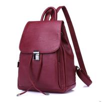 Karvės odos mergaitės kuprinė moteriška rankinė laisvalaikio odinė maža kuprinė mergaitei 25cm*30cm12cm bordinė
