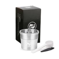 [i Cafilas][YI0C] Daugkartinio naudojimo kavos kapsulės, užpildomos kapsulės Cafe nerūdijančio plieno filtrų puodelis, tamper kremas, skirtas Illy Machine X7.1, IllY3.3 1 Capsule sidabras