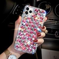 Glitter Diamond Lanyard telefono dėklas, skirtas Samsung S24 S23 S22 S21 Ultra S20 FE A13 A23 A33 A53 A12 A22 A32 A52 A51 A71 / Redmi 12 12C Note 12 11 10 iphone 6 6s raudona