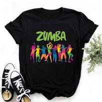 Juodi marškinėliai su grafiniais raštais Love Zumba Dance Print L juoda