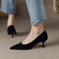 Pumps Moteriški Stiletto Profesionalūs Batai Smailūs aukštakulniai Moteriški batai vidutiniu kulnu 40 juoda