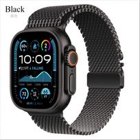 Milanese kilpinis titano spalvos dirželis Apple Watch Ultra 2 juosta 49mm 45mm 46mm 44mm 42mm apyrankė iWatch series 10 9 8 7 6 5 SE For 42mm 44mm 45mm juoda