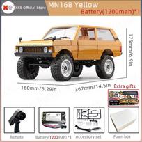 Naujas MN168 RC automobilis 1:12 viso dydžio RTR versija 2.4G 4WD 280 variklis laipiojimo bekelėje didelės spartos nuotolinio valdymo automobilis, tinkamas vaikams žaislai berniukai, dovana 1 Battery geltona