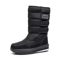 Northeast Women's Waterproof Mid-Tube Snow Boots - Thick Velvet, Warm Outdoor Winter Cotton Footwear 38 juoda