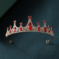 Baroko Auksinės Spalvos Raudono Krištolo Tiāros Ir Karūnos Cirkonio Vestuvinė Diadema Karūna Tiara Moterims Vestuvių Plaukų Aksesuarai Papuošalai black