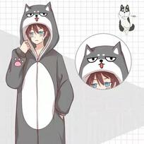 Ao Bing Dog Pižama Onesie Kigurumi Rudens žiemos moterų kombinezonas Flanelinis šiltas ilgomis rankovėmis šliaužtinukų kombinezonas XXL
