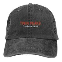 Twin Peaks Population Heather Išplauti Džinsiniai Beisbolo Kepuraitės Trucker Kepurės Retos Karštas Išpardavimas Adjustable black