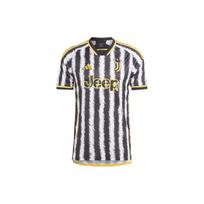 Adidas Juventus 23/24 Namų marškinėliai, Dryžuota spalvų blokų raštas su raidėmis, Sportiniai trumpomis rankovėmis, Gerbėjų versija Vyriški viršutiniai drabužiai Juodi HR8256 S