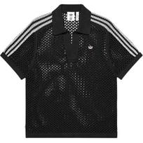 adidas x Edison Chen Nertas Polo Marškinėlis Anglies Spalvos Unisex Gatvės Stiliaus JE9593 S