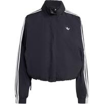 „Adidas Originals Adicolor Ss25“ austinis vėjo striukė su logotipu, trijų juostų klasikinė sportinė striukė su apykakle ilgomis rankovėmis, moteriška striukė JX1451 M black