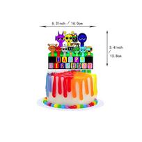 Ritmo dėžutės tema Gimtadienio vakarėlio dekoracija vaikams Sprunki gimtadienio vakarėlio dekoracija Big cake insert