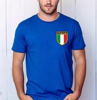 Italija Futbolas Vyriški Marškinėliai Palaikyk Futbolo Komandą Italijos Vėliava Taurė Vaikams Berniukams (2) L