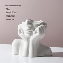 In-Stock White Ceramic Human Body Art Vase: Creative Desktop Decoration & Photography Prop