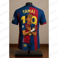 Yamal #19 Animacinis Džersis 3D Spausdinimo Futbolo Marškinėliai Gerbėjų Leidimas Raudona Mėlyna Futbolo Apranga Riboto Leidimo Gatvės Stiliaus S