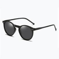 Poliarizuoti akiniai nuo saulės moterims prekės ženklo dizainerio retro apvalūs akiniai nuo saulės Vintažiniai moteriški akiniai UV400 Oculos Gafas De Sol C1 Black-Black